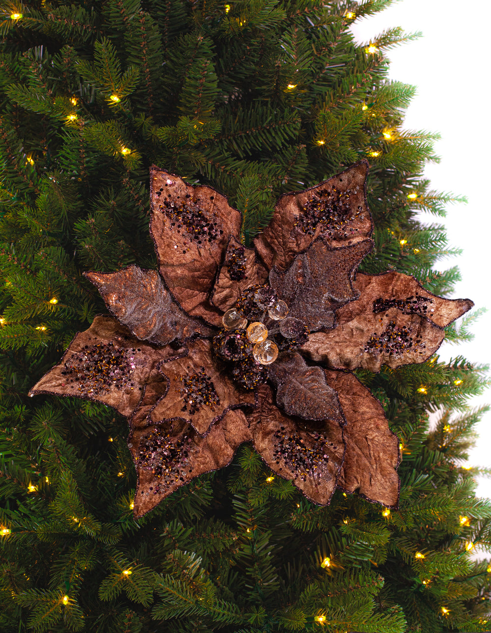 21" Giant Poinsettia Stem Set Of 2