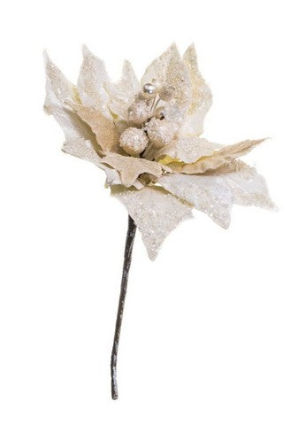 Decorative flower with textured petals and a central ball on a white background
