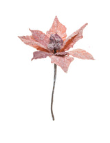 Decorative pink flower with glitter on a white background