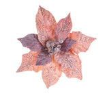 Decorative flower with pink and purple petals on a white background