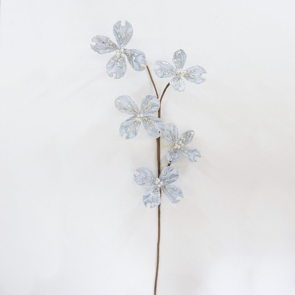 36" Soft Blue Dogwood Spray Set of 4