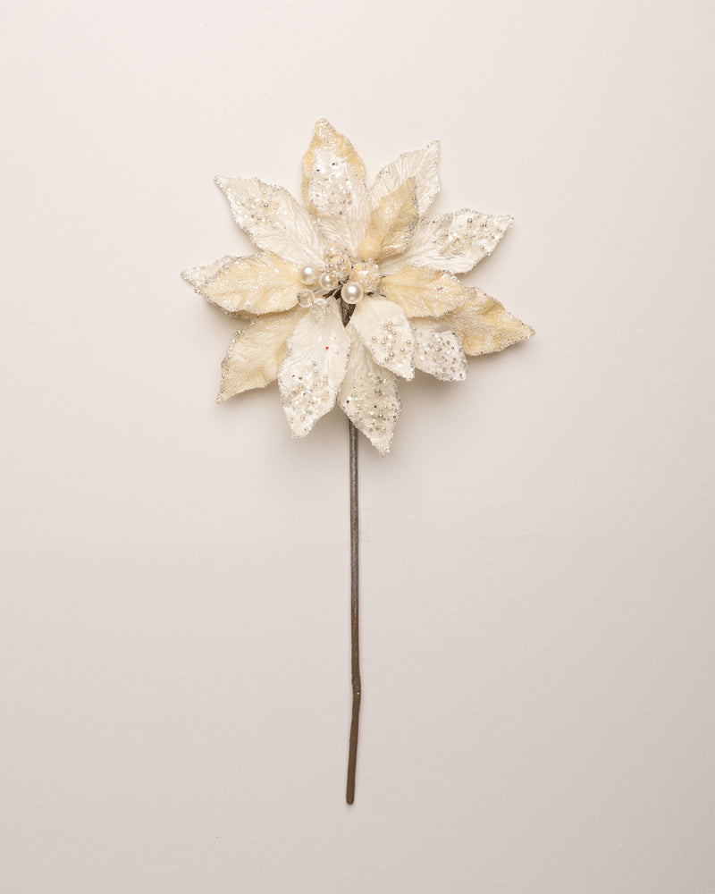 Tallo de flor de pascua de 18" con hojas, juego de 6
