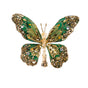 9" Emerald Gem Butterfly Clip Set Of 6