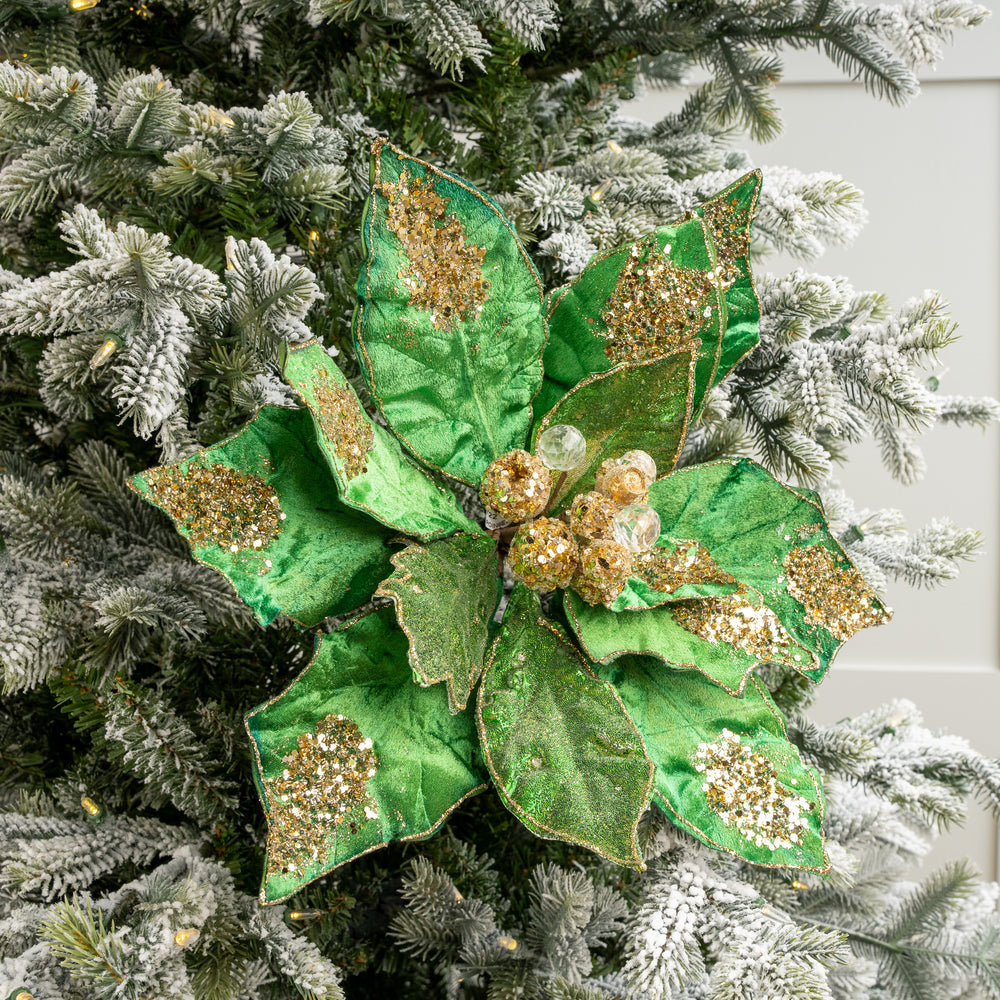 21" Giant Emerald Poinsettia Set Of 2