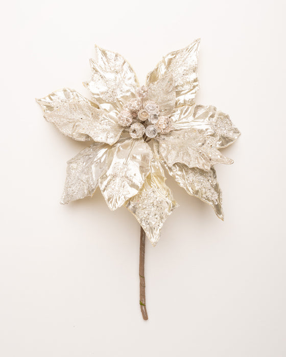 Juego de 2 poinsettias heladas de 20"