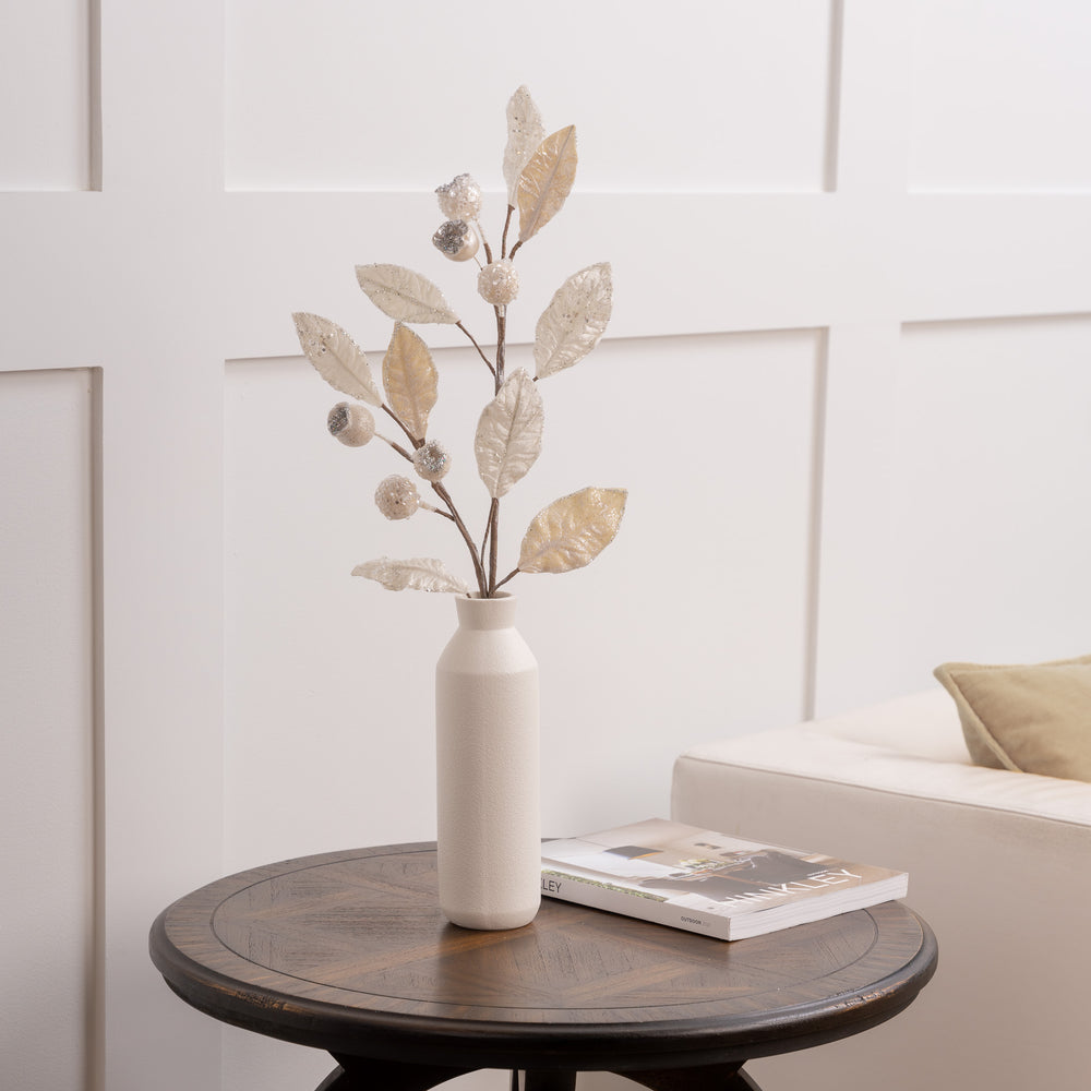 30" Icy White Mini Pomegranate Leaf Spray Set Of 6