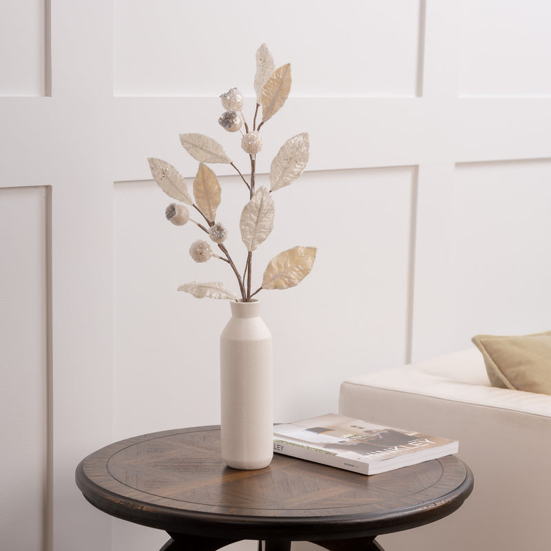 30" Icy White Mini Pomegranate Leaf Spray Set Of 6