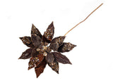 18" Dark Oak Poinsettia Stem Set Of 6