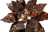18" Dark Oak Poinsettia Stem Set Of 6