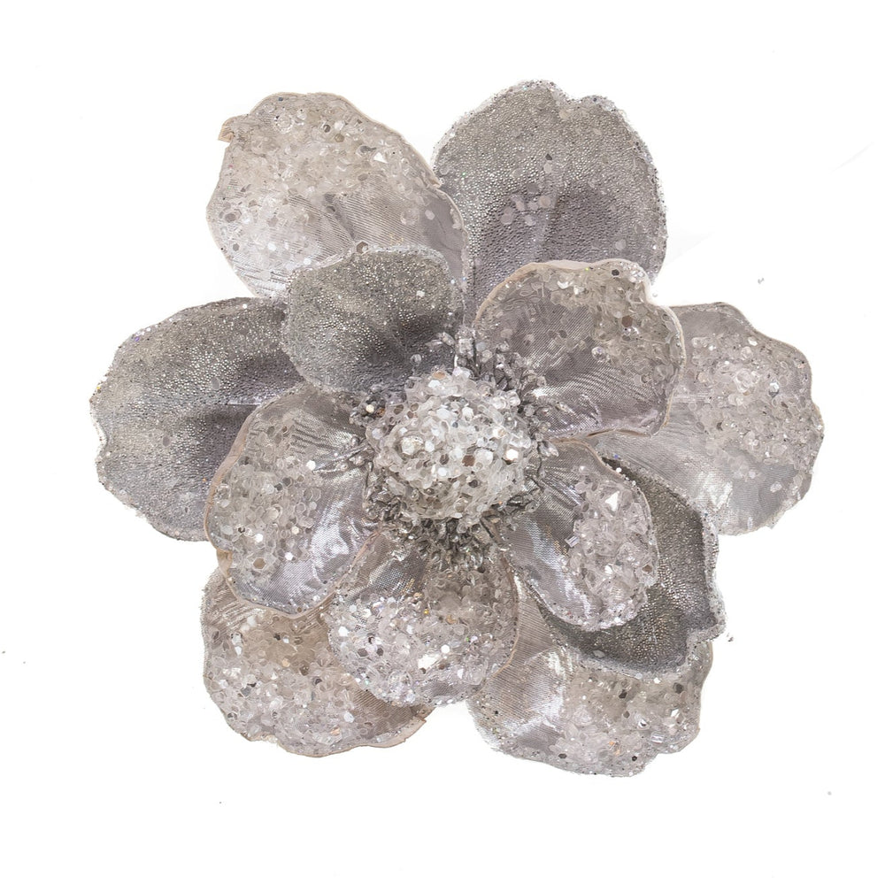 18" Silver Icy Magnolia Stem Set Of 6