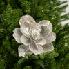 Decorative silver flower on a Christmas tree