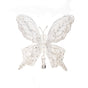 7" White Icy Butterfly Clip Set Of 6