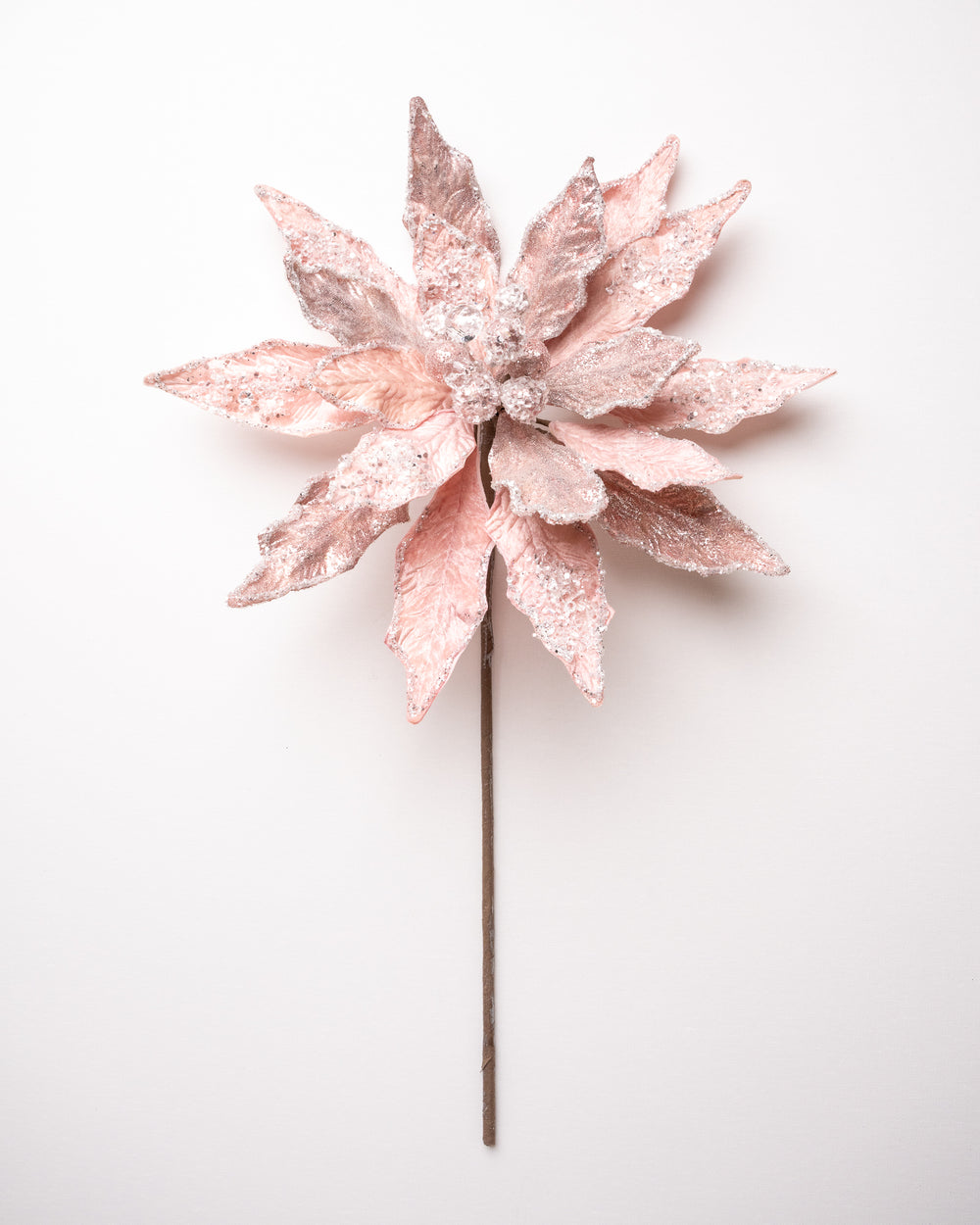 18" Icy Blush Pink Poinsettia Set Of 2