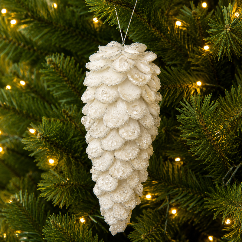 11" Jeweled Pinecone Ornament Set of 2
