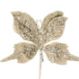 6" Pearl White Glitter Butterfly Pick Set Of 6