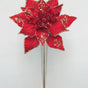 15" Poinsettia Velvet Pick Set Of 6