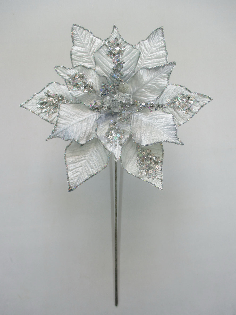 15" Poinsettia Velvet Pick Set Of 6