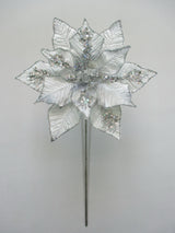 15" Poinsettia Velvet Pick Set Of 6