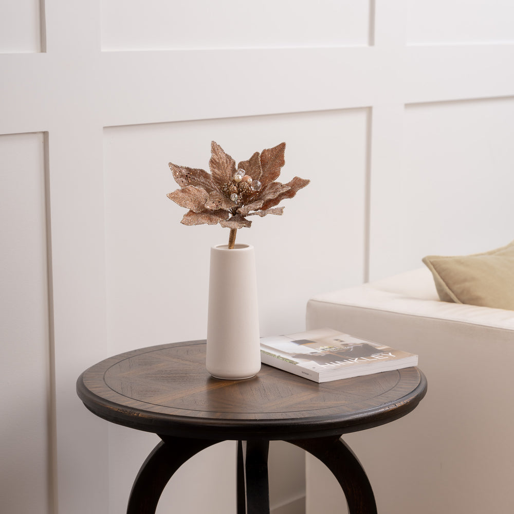 12" Glitter Poinsettia Set Of 6