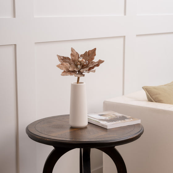 Juego de 6 poinsettias con purpurina de 12"