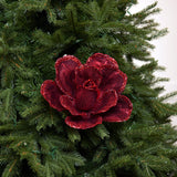 17" Rose Red Poinsettia Stem Set Of 4