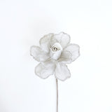 14" Rose White Poinsettia Stem Set Of 4