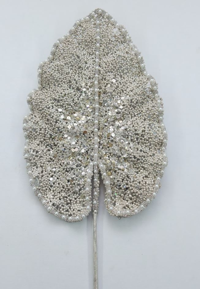 30" Platinum Leaf Stem Set Of 6