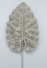 30" Platinum Leaf Stem Set Of 6