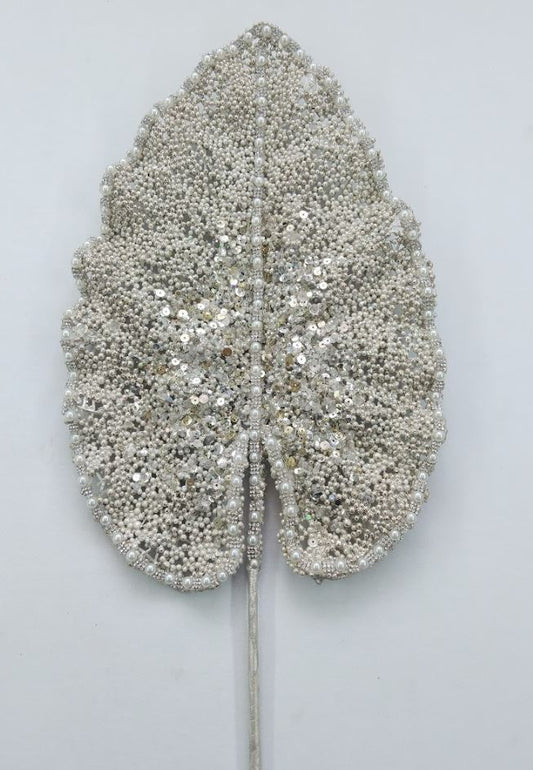 30" Platinum Leaf Stem Set Of 6