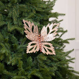 12" Cappuccino Glitter Butterfly Set Of 4