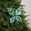 12" Emerald Glitter Butterfly Set Of 4