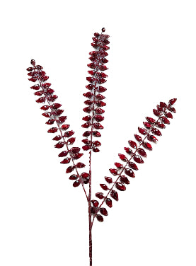 29" Burgundy Diamond Leaf Spray Set Of 6