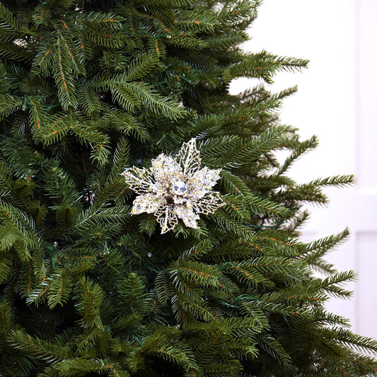 13" Mini Platinum Holly Clip Set Of 6