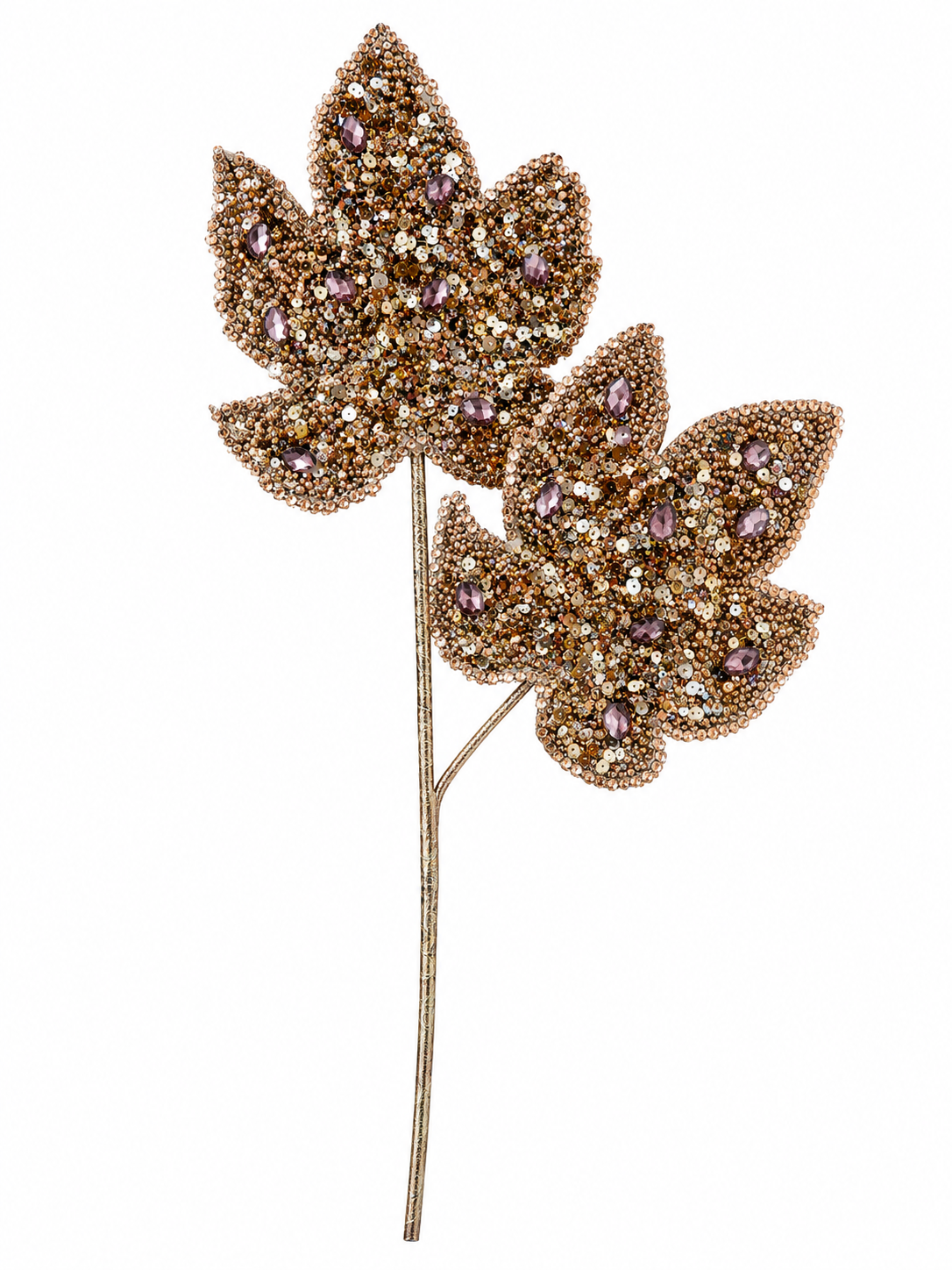 14" Cappuccino Glitter Maple Leaf Spray Set Of 6