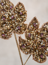 14" Cappuccino Glitter Maple Leaf Spray Set Of 6
