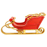 Trineo de Papá Noel rojo y dorado de 1,8 m x 1,2 m