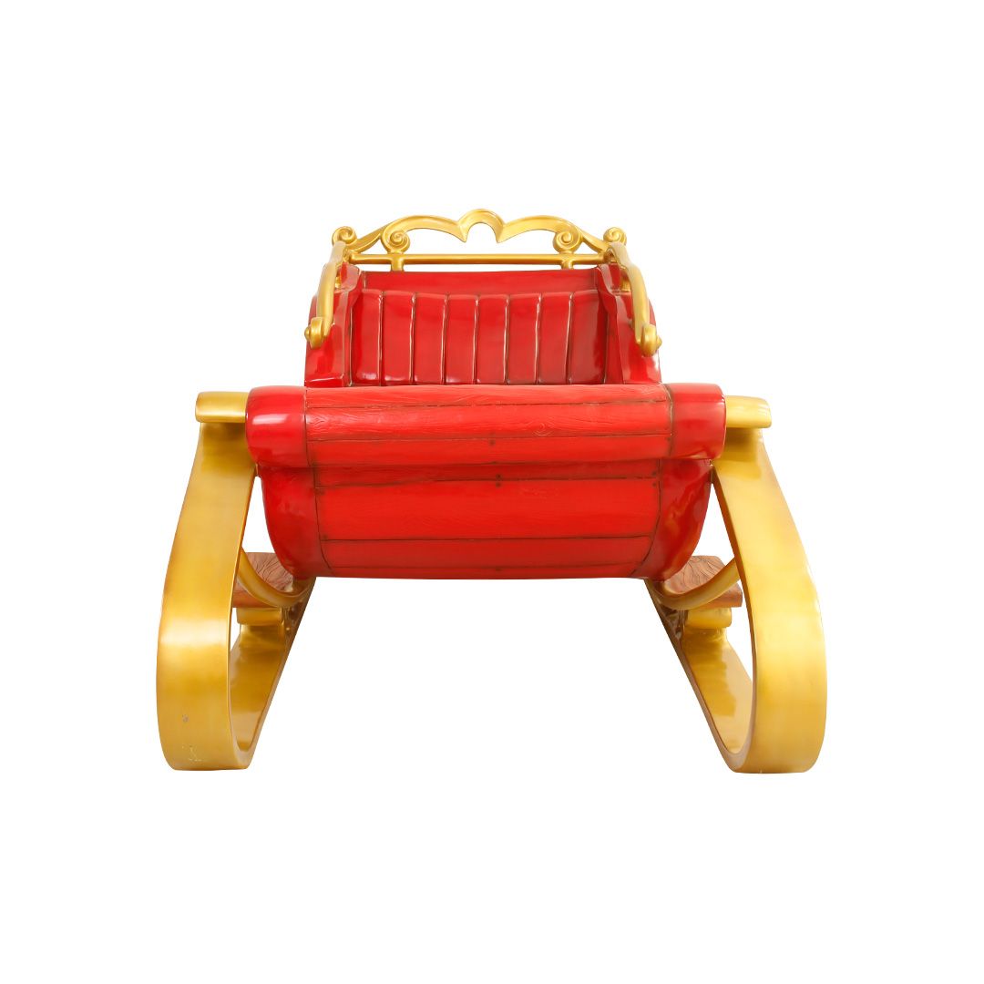 Trineo de Papá Noel rojo y dorado de 1,8 m x 1,2 m