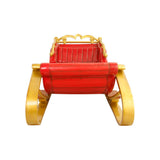Trineo de Papá Noel rojo y dorado de 1,8 m x 1,2 m