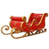 10 FT x 5 FT Red & Gold Santa Sleigh