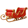 10 FT x 5 FT Red & Gold Santa Sleigh