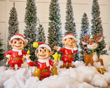 3 FT Red Santa Elf Laughing