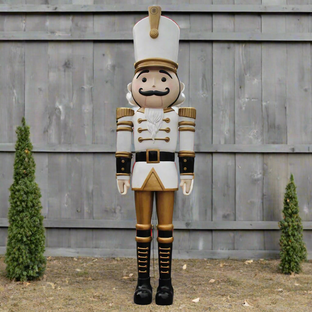 9 FT White & Gold Nutcracker