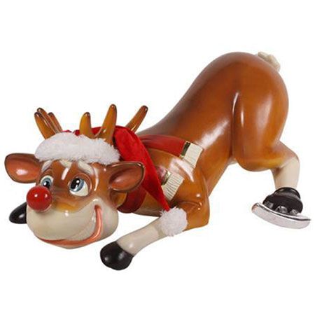 3 FT Funny Skating Reindeer