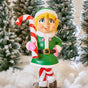 Chica elfa de 3 pies con bastón de caramelo
