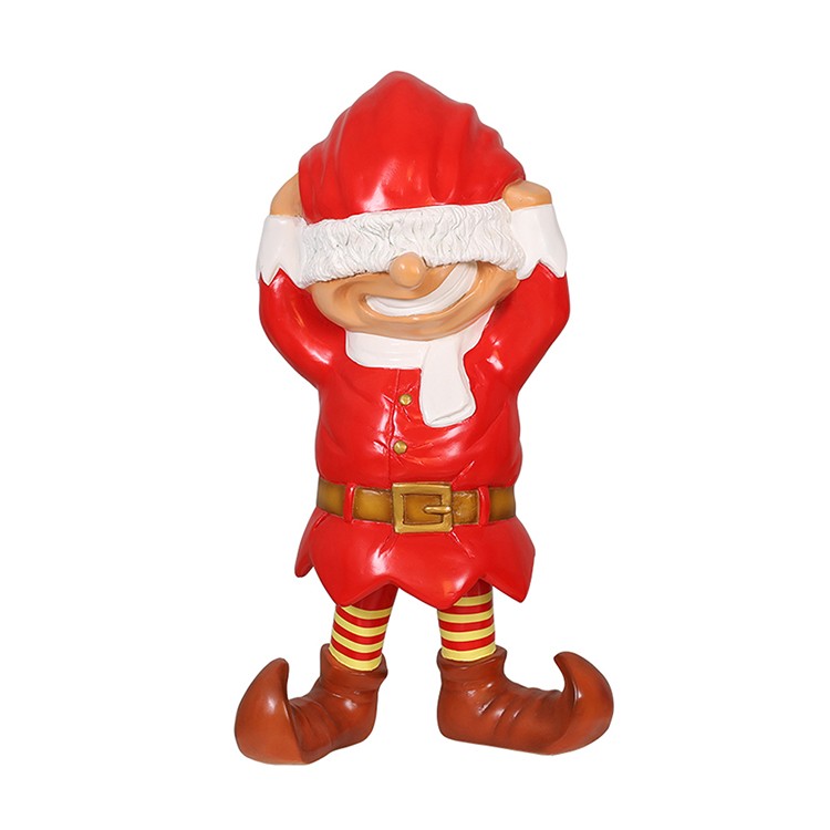 Elfo de Papá Noel juguetón rojo de 3 pies
