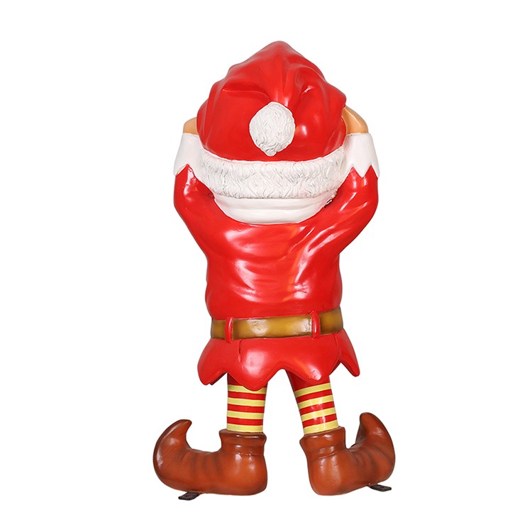 Elfo de Papá Noel juguetón rojo de 3 pies