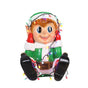 Niño elfo de 2 pies sentado jugando con luces
