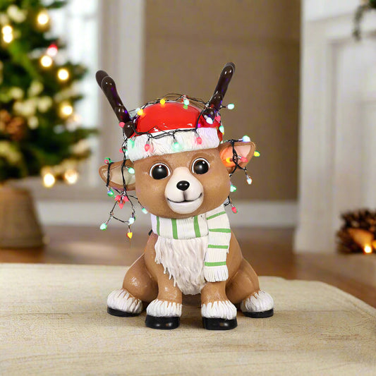 2 FT Sitting Baby Deer With Lights