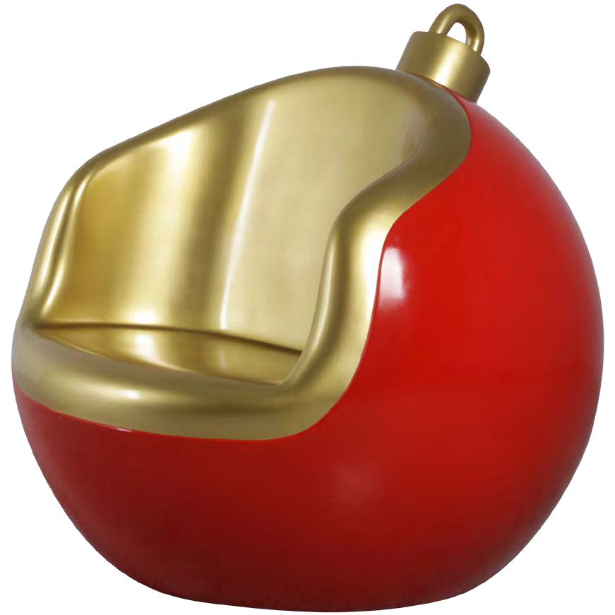 3 FT Red Gold Christmas Ball Seat