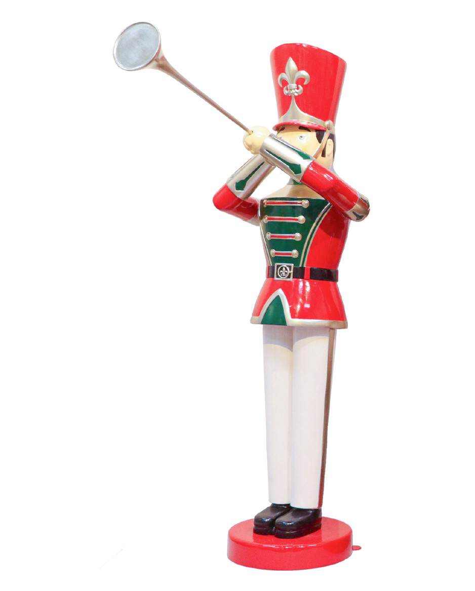 9 FT Red, White & Green Toy Soldier With Trumpet